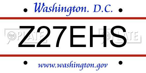 Z27EHS District Of Columbia License Plate