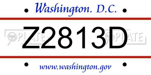 Z2813D District Of Columbia License Plate