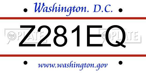 Z281EQ District Of Columbia License Plate