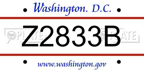 Z2833B District Of Columbia License Plate