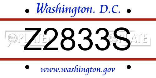 Z2833S District Of Columbia License Plate