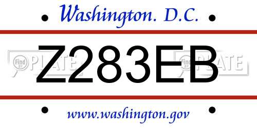 Z283EB District Of Columbia License Plate