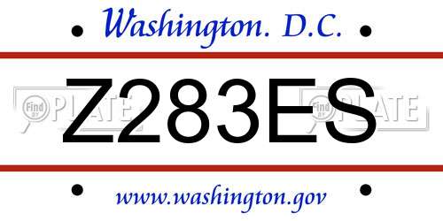 Z283ES District Of Columbia License Plate