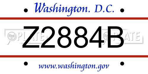 Z2884B District Of Columbia License Plate