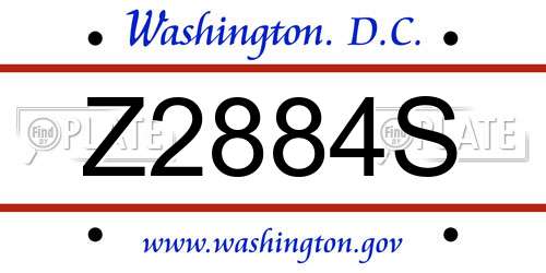 Z2884S District Of Columbia License Plate