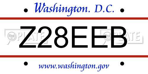 Z28EEB District Of Columbia License Plate