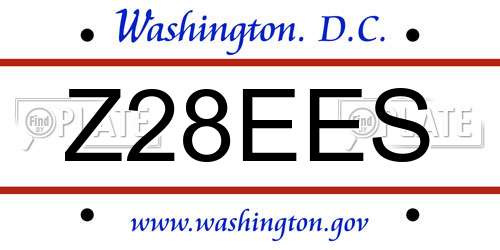 Z28EES District Of Columbia License Plate