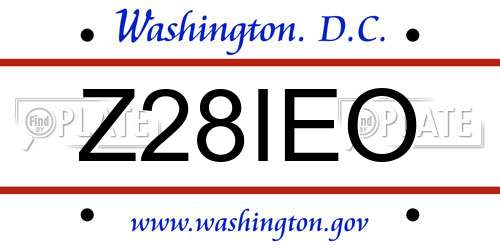 Z28IEO District Of Columbia License Plate