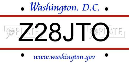 Z28JTO District Of Columbia License Plate
