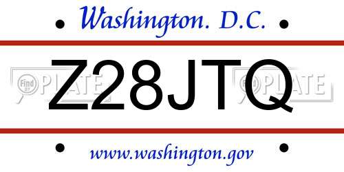 Z28JTQ District Of Columbia License Plate