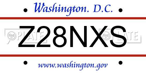 Z28NXS District Of Columbia License Plate