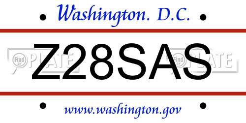 Z28SAS District Of Columbia License Plate