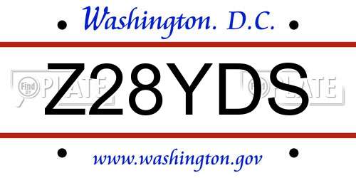 Z28YDS District Of Columbia License Plate