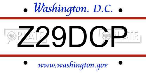 Z29DCP District Of Columbia License Plate