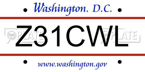 Z31CWL District Of Columbia License Plate