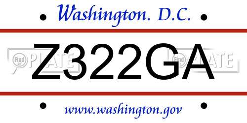 Z322GA District Of Columbia License Plate