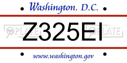 Z325EI District Of Columbia License Plate
