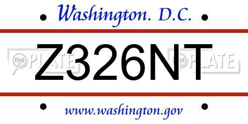 Z326NT District Of Columbia License Plate