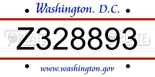 Z328893 District Of Columbia License Plate