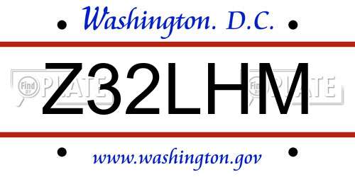 Z32LHM District Of Columbia License Plate
