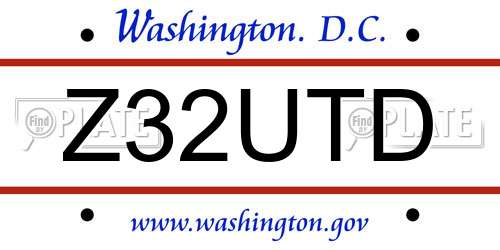 Z32UTD District Of Columbia License Plate