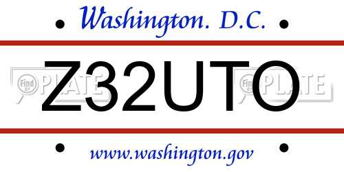 Z32UTO District Of Columbia License Plate