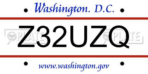 Z32UZQ District Of Columbia License Plate