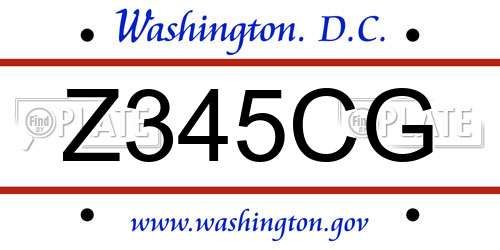 Z345CG District Of Columbia License Plate