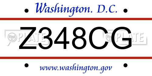 Z348CG District Of Columbia License Plate