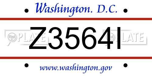 Z3564I District Of Columbia License Plate