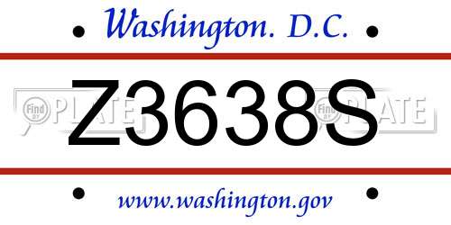 Z3638S District Of Columbia License Plate