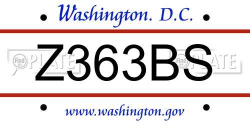 Z363BS District Of Columbia License Plate