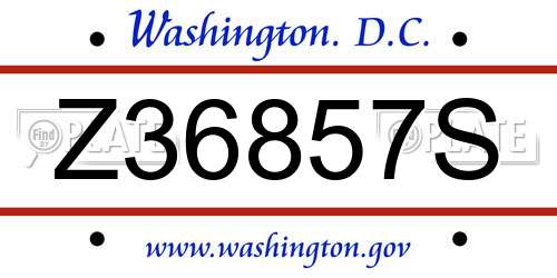 Z36857S District Of Columbia License Plate