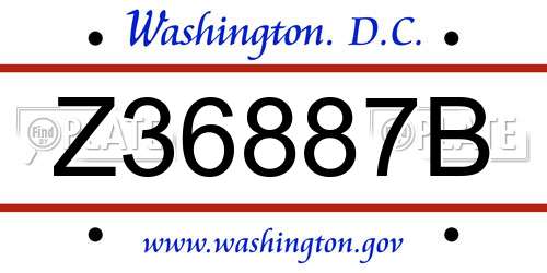 Z36887B District Of Columbia License Plate