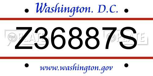 Z36887S District Of Columbia License Plate