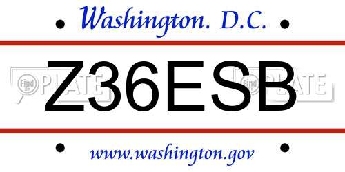 Z36ESB District Of Columbia License Plate