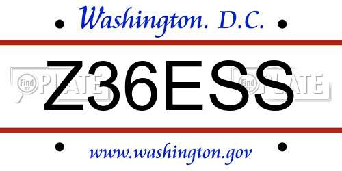 Z36ESS District Of Columbia License Plate