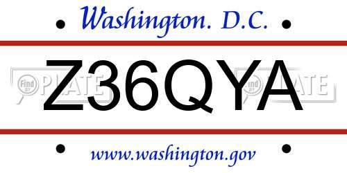 Z36QYA District Of Columbia License Plate