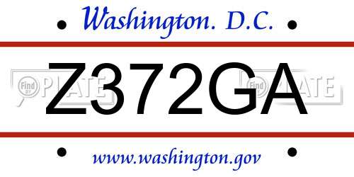 Z372GA District Of Columbia License Plate