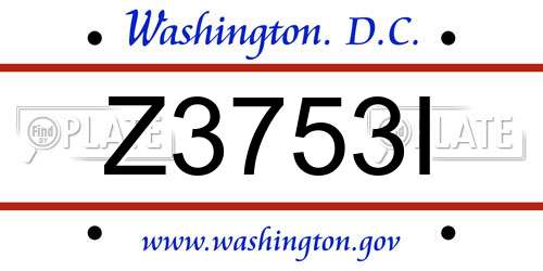Z3753I District Of Columbia License Plate