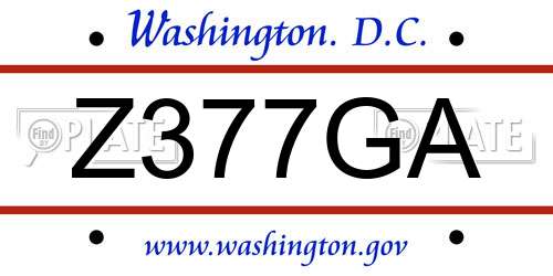 Z377GA District Of Columbia License Plate