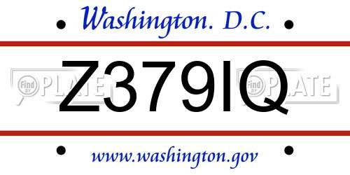 Z379IQ District Of Columbia License Plate