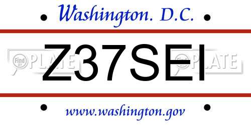 Z37SEI District Of Columbia License Plate