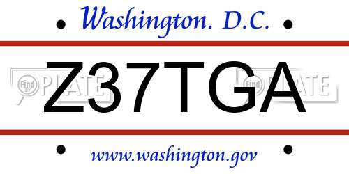 Z37TGA District Of Columbia License Plate