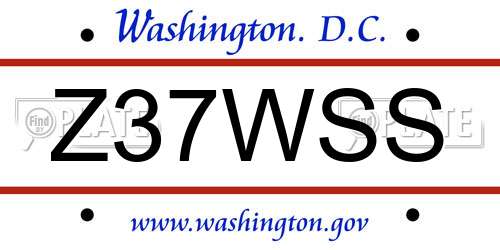 Z37WSS District Of Columbia License Plate