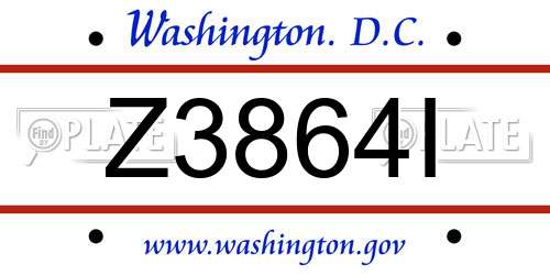 Z3864I District Of Columbia License Plate