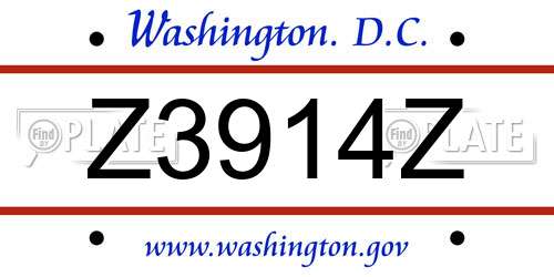 Z3914Z District Of Columbia License Plate