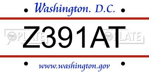 Z391AT District Of Columbia License Plate