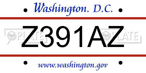 Z391AZ District Of Columbia License Plate