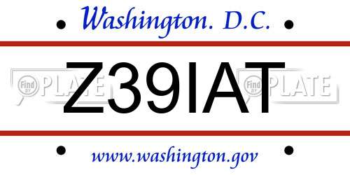 Z39IAT District Of Columbia License Plate
